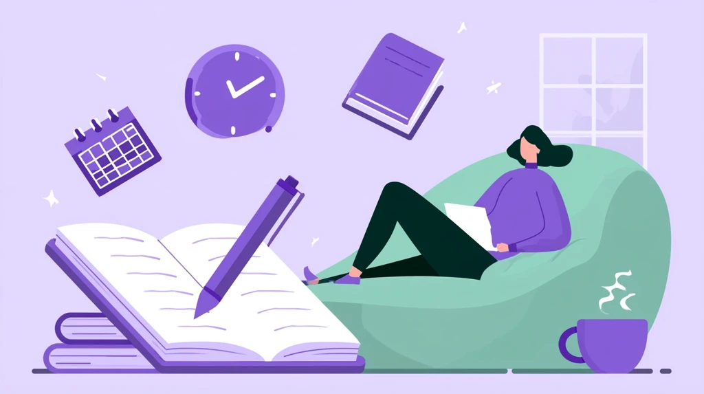 Notebook writing a lesson plan automatically with floating planning icons
