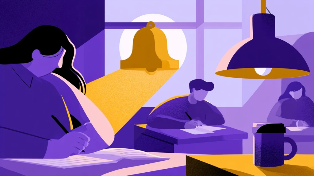 School bell ringing as students complete morning warmup activities