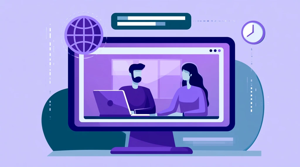 Online tutor teaching a student through a video call window