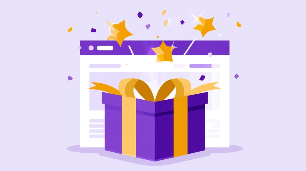 Gift box opening with new Wayground feature icons flying out