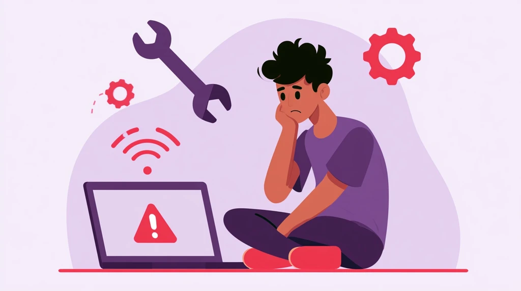 Student troubleshooting Wayground errors on a laptop